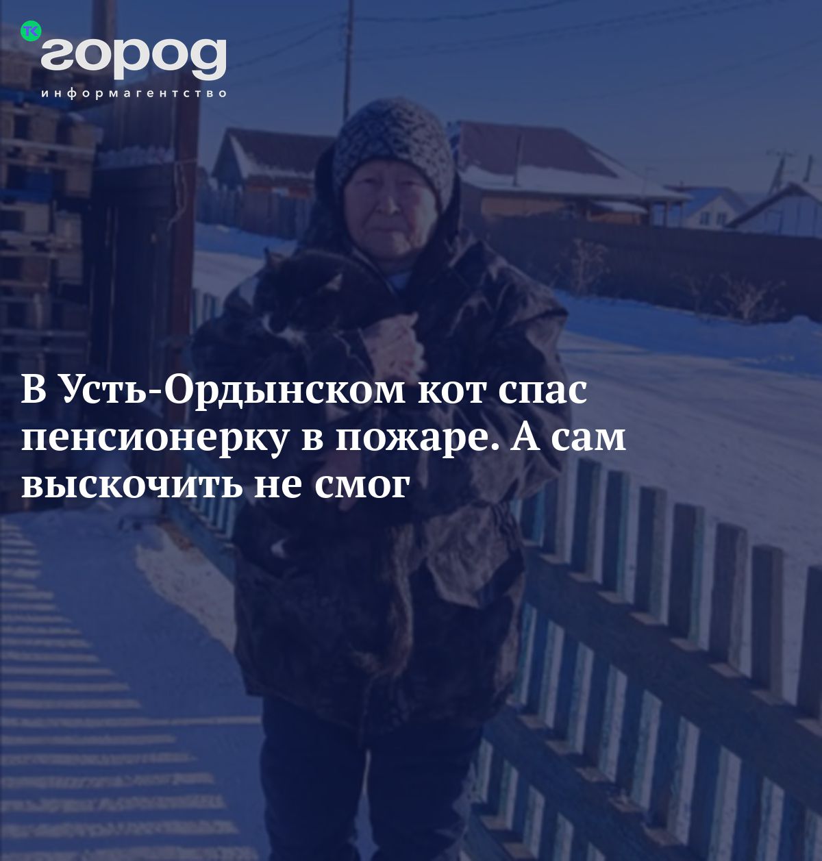 В Усть-Ордынском кот спас пенсионерку в пожаре. А сам выскочить не смог